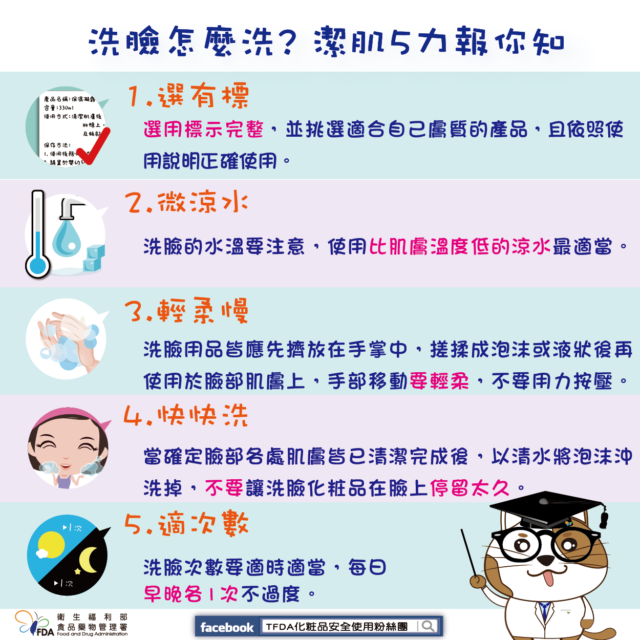 臉部清爽不油膩 正確潔肌清潔有道